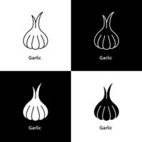 cebolla y ajo. orgánico vegetal logo icono vector