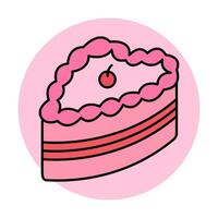 Cake with Cherry. wedding and birthday cake Vector Illustration