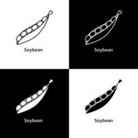 Soybean Vegetable. Edamame Organic Food Logo Icon vector