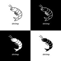 Shrimp Seafood. Prawn Healthy food Logo Icon vector