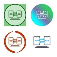 icono de vector de sincronización de datos