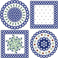 traditional Polish pottery vector pattern set