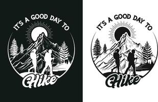 Custom Hiking Outdoor T-shirt Design vector