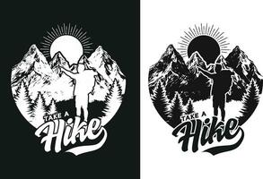 Custom Hiking Outdoor T-shirt Design vector