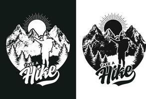 Custom Hiking Outdoor T-shirt Design vector