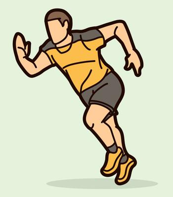 Marathon Runner A Man Start Running Action