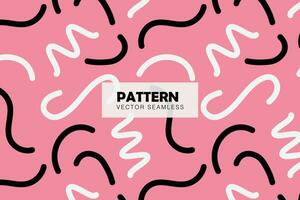 Curly wavy lines shape simple abstract seamless repeat pattern vector