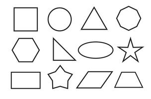 Geometric shapes outline collection diagram element for education and business. vector