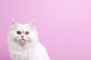 AI Generated Cat on Pastel Background photo