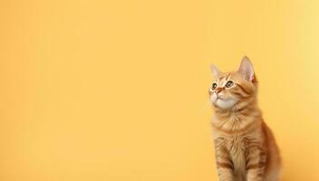 AI Generated Cat on Pastel Background photo