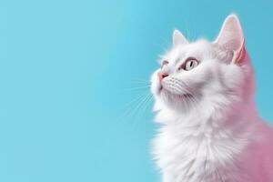 AI Generated Cat on Pastel Background photo