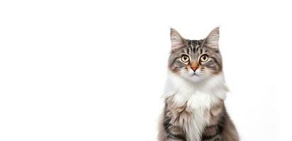 AI Generated Cat Isolated on White photo