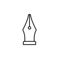Ink pen icon. Simple outline style. Fountain, calligraphy tool, nib, write, letter, old, classic concept. Thin line symbol. Vector illustration isolated.