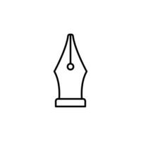 Ink pen icon. Simple outline style. Fountain, calligraphy tool, nib, write, letter, old, classic concept. Thin line symbol. Vector illustration isolated.