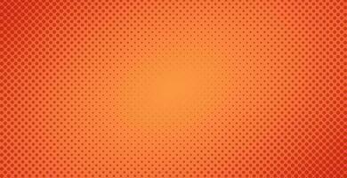 Dotted halftone red orange background or pop art gradient backdrop vector illustration, horizontal background with dots texture as retro effect image