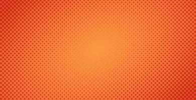 Dotted halftone red orange background or pop art gradient backdrop vector illustration, horizontal background with dots texture as retro effect image