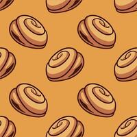 a pattern of rolls on an orange background vector