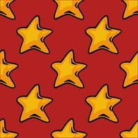 a pattern with yellow stars on a red background vector