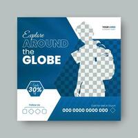 Modern minimalist square web banner design template. vector