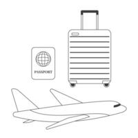 Traveling theme vector art. Cute and simple traveling kit vector icon arts