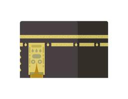 Kaaba flat vector illustration isolated on white.