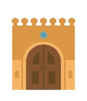 Authentic ancient Arabian house flat vector illustration isolated on white.