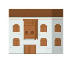 auténtico antiguo árabe casa plano vector ilustración aislado en blanco.