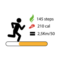 bijhouden de stappen, de pedometer. rennen en calorieën icoon png