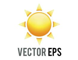 Vector gradient shinny orange sun or hot weather icon with eight triangular rays