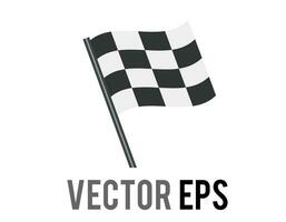 Vector rectangular black and white squares checkerboard pattern racing flag icon