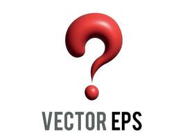 The isolated vector red single question mark 3D icon