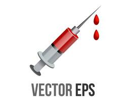 vector médico sangre donación, jeringuilla, vacunación degradado plano icono