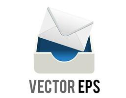 Vector back of white envelope icon, as used to send letter or card in post mail