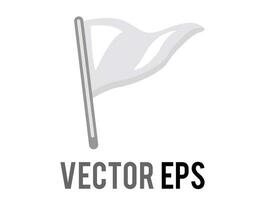 Vector isolated vector triangular gradient white flag icon with silver pole