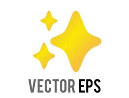 Vector glittering flashes of sparkles, yellow stars icon, indicate love, happiness, beauty, gratitude, excitement