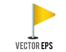 Vector isolated vector triangular gradient yellow flag icon with silver pole