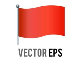 vector aislado rectangular Navidad degradado rojo bandera icono con plata polo