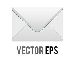 Vector back of white envelope icon, as used to send letter or card in post mail