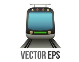 vector public transport train or subway on rails icon for short or medium length journeys