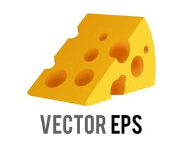 Vector wedge of yellow orange cheese icon with holes