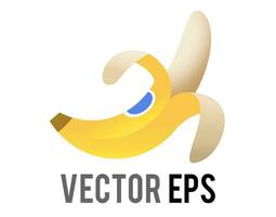 vector crudo Fruta plátano icono con amarillo piel