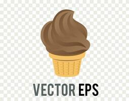 Isolated soft brown chocolate cone ice cream icon vector