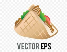 Isolated vector gradient doner Kebab icon for food menu