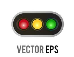 Vector horizontal left and right road traffic caution light signal icon