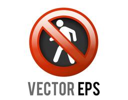Vector pedestrian symbol with red circle restricted icon