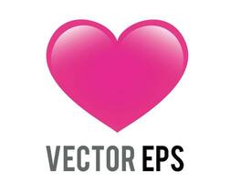 Vector classic love plain pink glossy heart icon