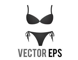 Vector gradient black two piece female swimsuit bikini icon