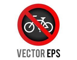 Vector red circle restricted icon with bicycle and red stroke