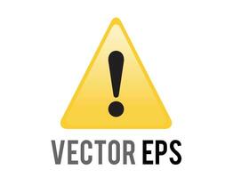 Vector yellow triangle warning or alert icon with black exclamation mark inside