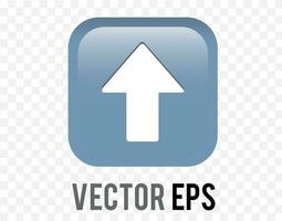 Isolated vector gradient blue arrow pointing up round corner square icon button